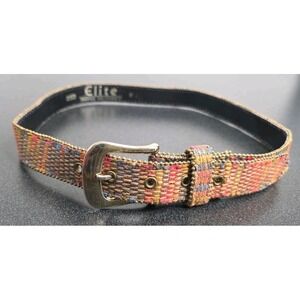 Vintage 2003 Elite Fresno CA Woven Belt Gold Toned Hardware Western Boho Retro